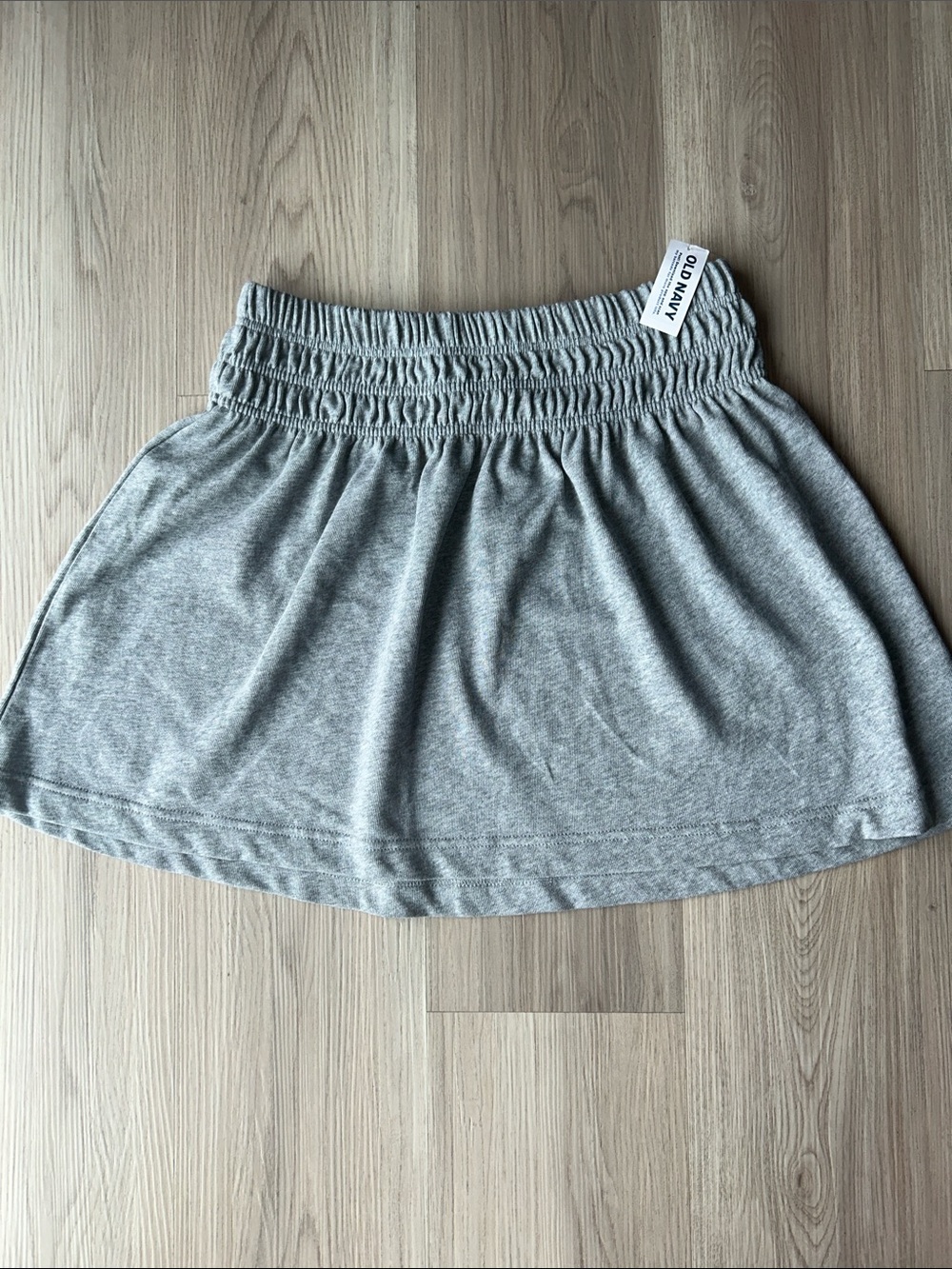 Old Navy Women’s Smocked-Waist Mini Skirt S Gray Sporty Flirty